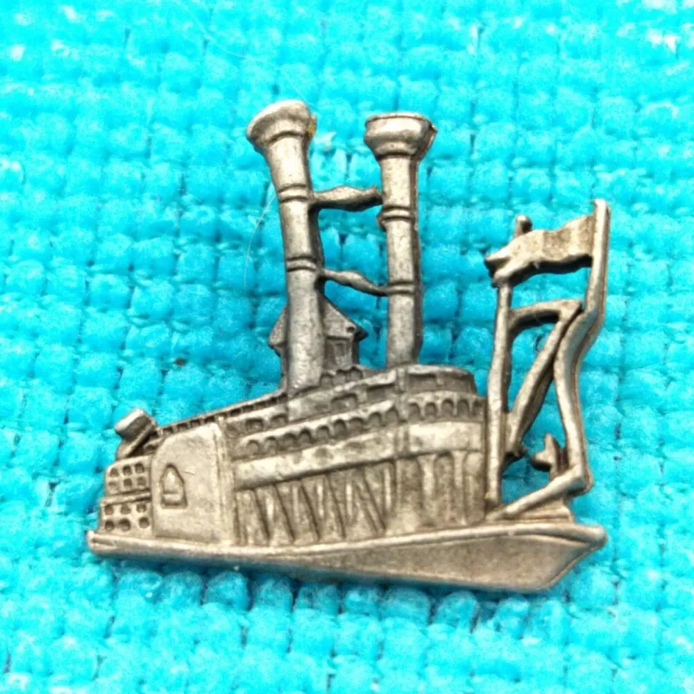 Steam Ship Old Boat Vintage Pin Nautical